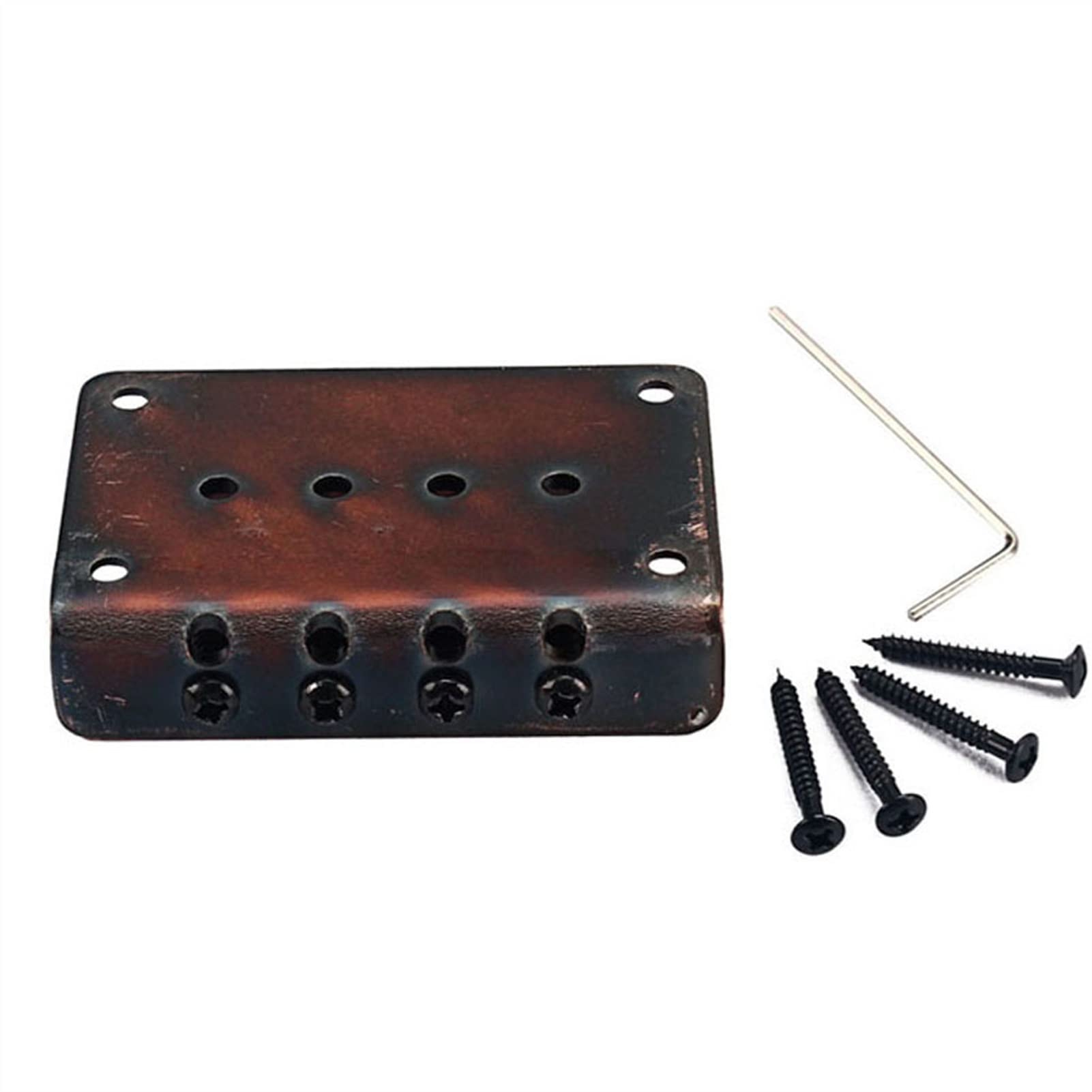 1 Pack 4-String Electric Guitar Bridge Tailpiece with Screws & Wrench - Replacement Part for DIY Guitar Repair & Setup | Perfect for Gibson, Fender & Les Paul Style Guitars