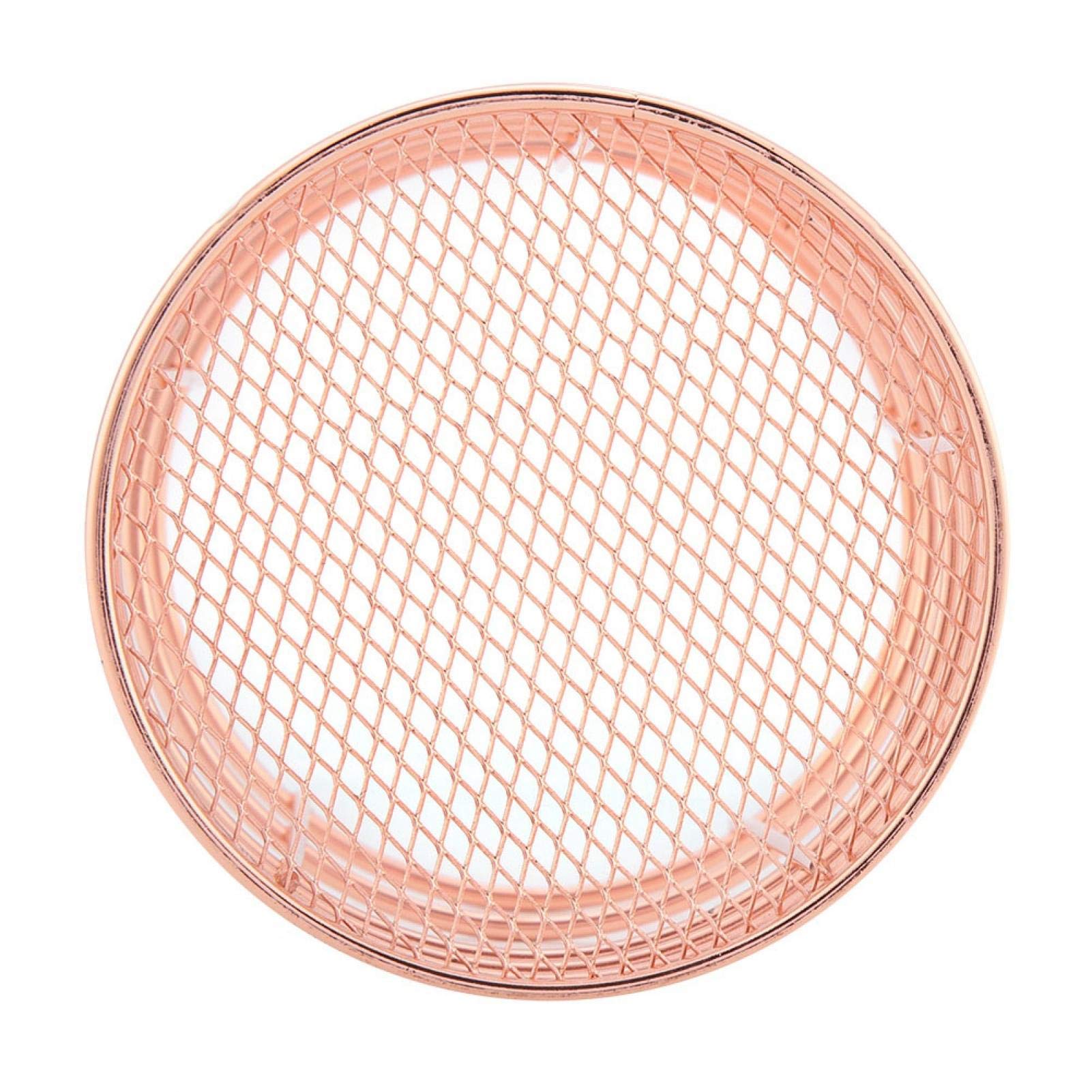 Rose Gold Wire Storage Basket - Organize Office Supplies, Home Decor & Kitchen Essentials | Stylish Metal Mesh Organizer for Desks, Shelves & Countertops