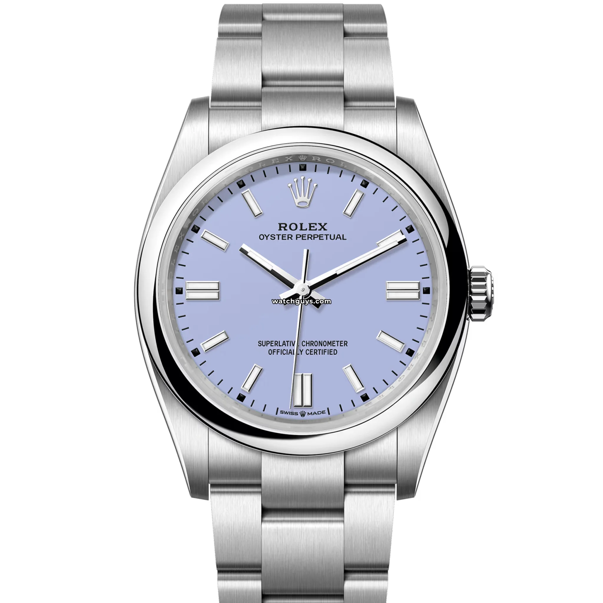 Authentic Rolex Oyster Perpetual 126000 Watch - 36mm Stainless Steel Case, Lavender Dial, Swiss Automatic Movement - Luxury Dress Watch for Men, Perfect for Business Meetings & Formal Occasions