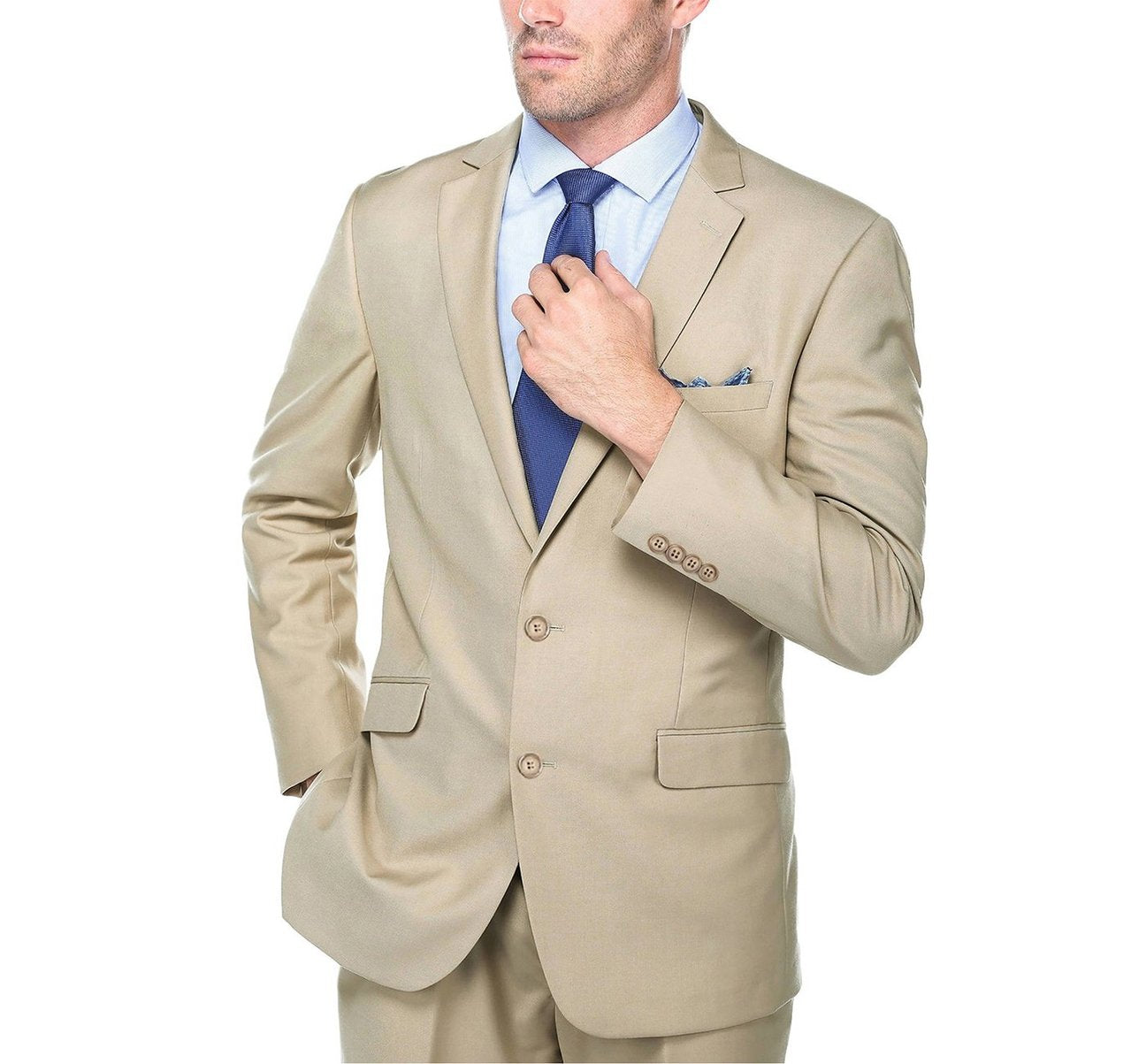 Alessandro Vitello by Renoir 2-Piece Slim Fit Notch Lapel Solid Suit for Men | Business Formal Attire & Wedding Suit | Premium Wool Blend Professional Outfit