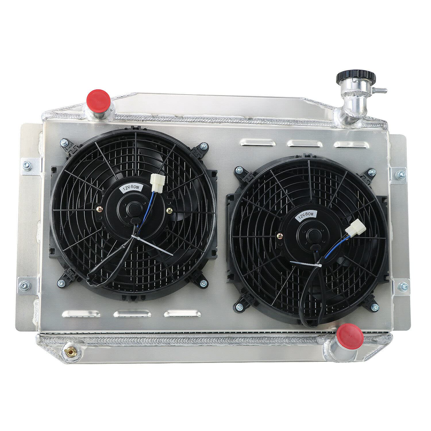 Chevy Corvette C1 350 V8 4.6L Aluminum Radiator with Shroud & Wiring Kit - Compatible with 1955-1960 Models - High Performance Cooling for Classic Car Restoration & Hot Rod Builds