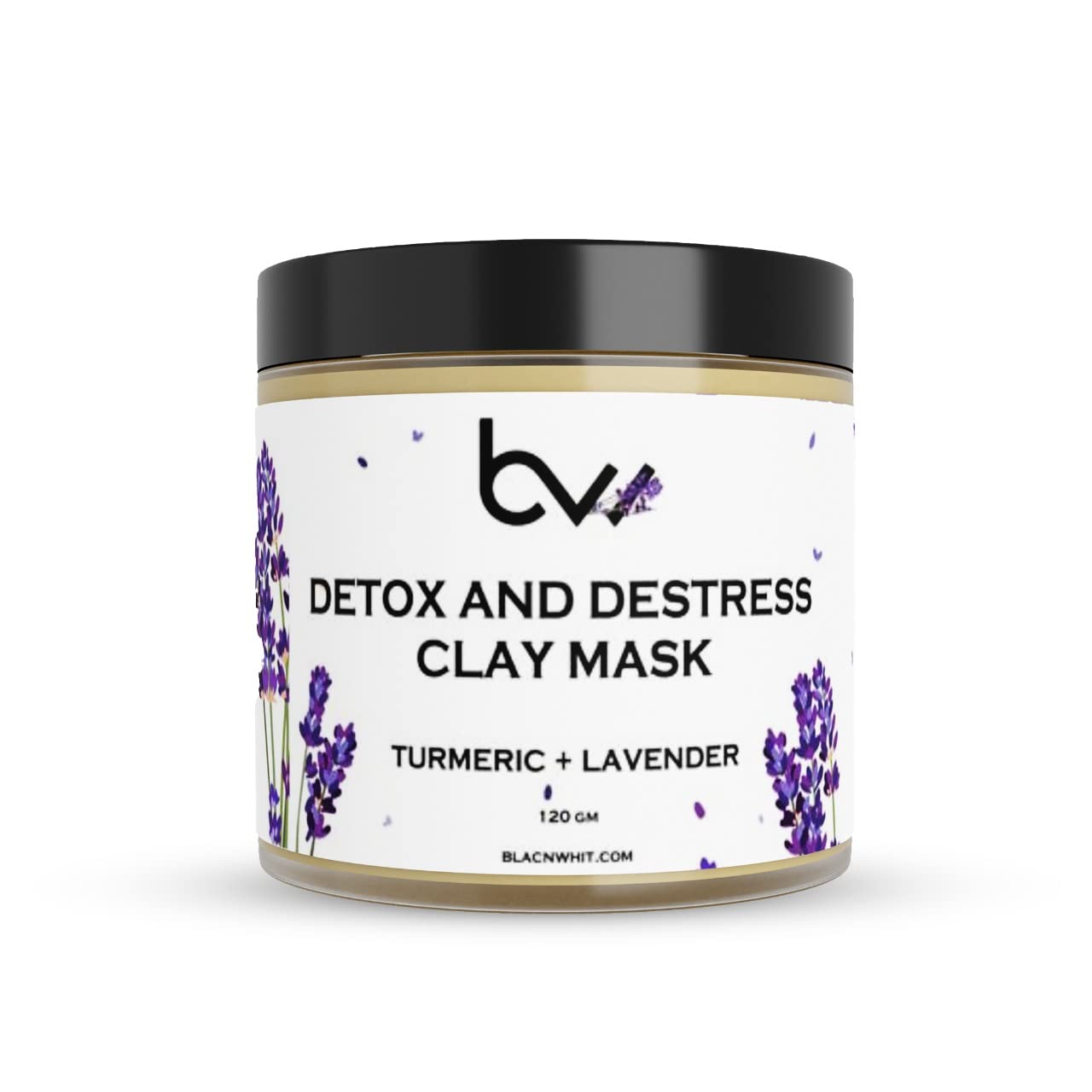 BLACNWHIT Turmeric & Lavender Clay Face Mask for Acne, Oily Skin & Inflammation - Detoxifying & Hydrating Facial Treatment with Natural Extracts - Suitable for All Skin Types (120g) | Perfect for Spa Nights, Self-Care Routines & Post-Workout Skin Refresh