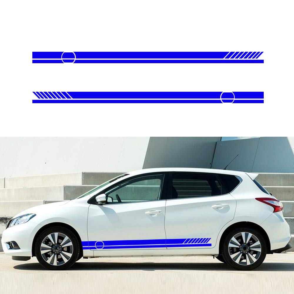 Nismo Car Vinyl Racing Stripes Decals - Blue 2PCS - High-Quality Sports Stickers for Car Body Decor & Accessories | Perfect for Racing Enthusiasts & Vehicle Customization