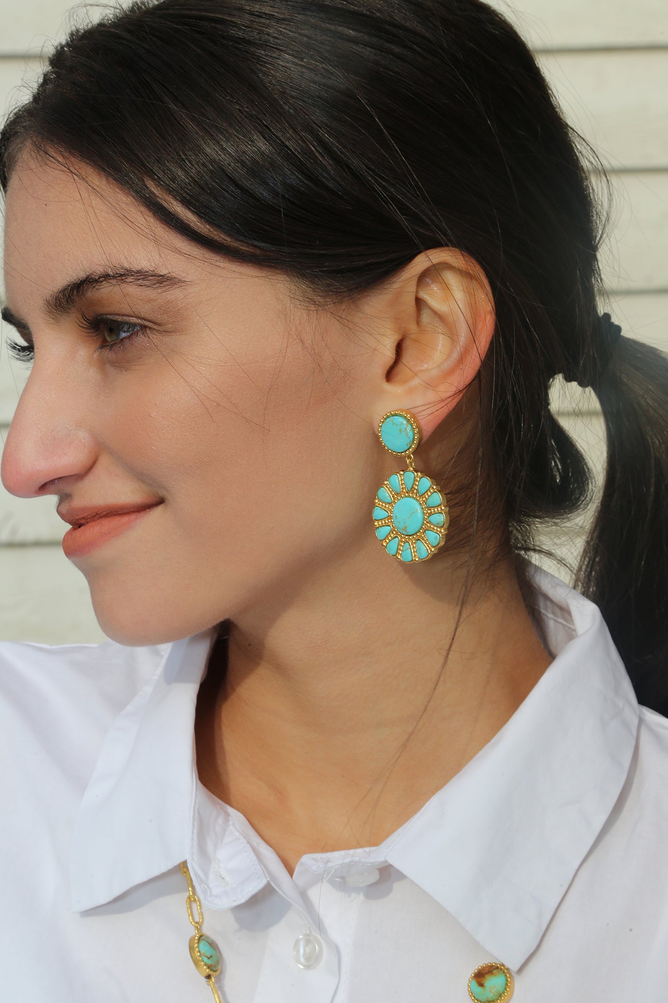 Southwestern Style Statement Earrings for Women - Boho Chic Turquoise Dangle Earrings | Perfect for Festivals, Parties & Everyday Wear
