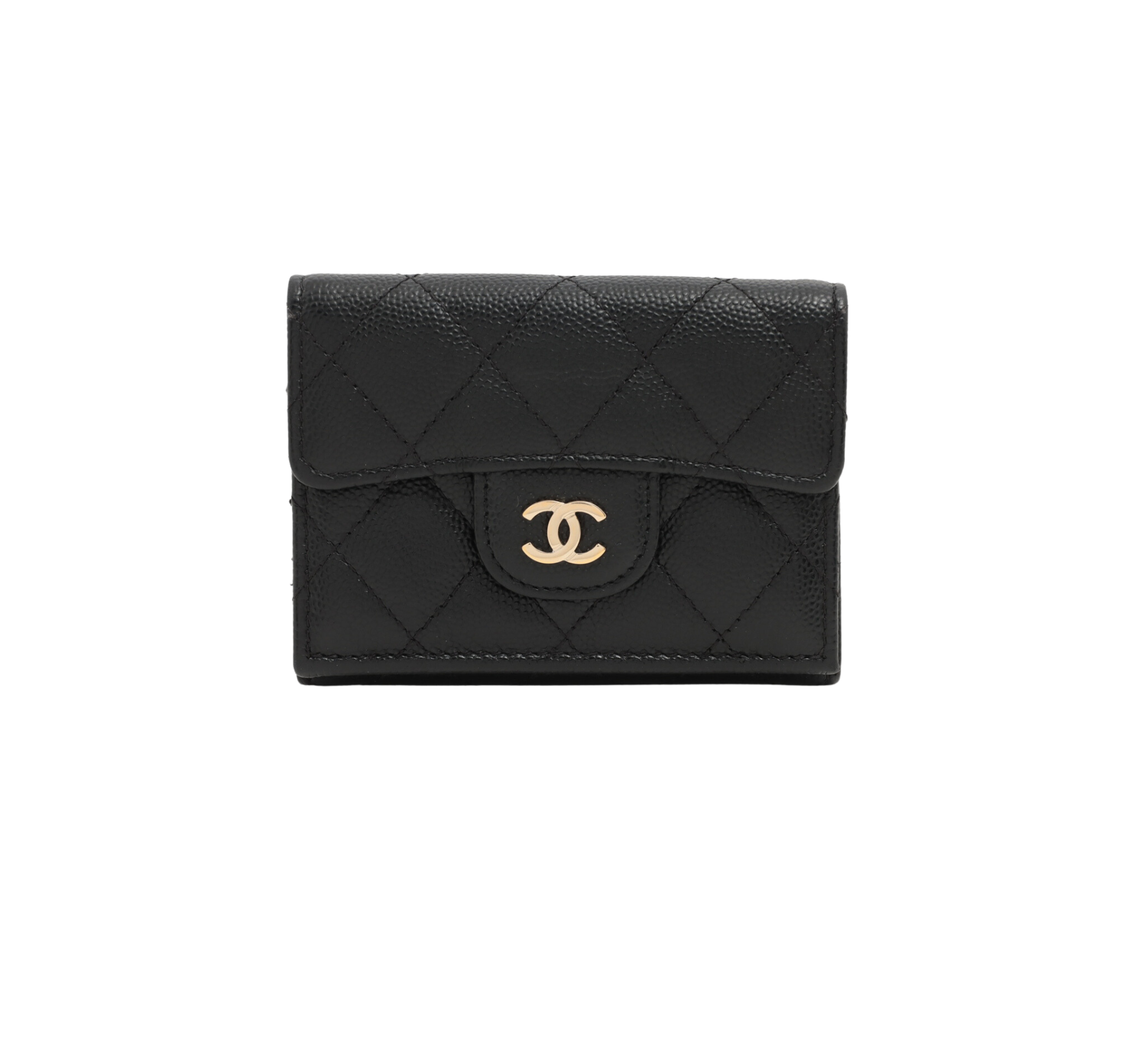 Chanel Caviar Black Fold Wallet for Women | Luxury Leather Wallet with Card Slots & Coin Pocket | Perfect for Everyday Use & Gift Giving