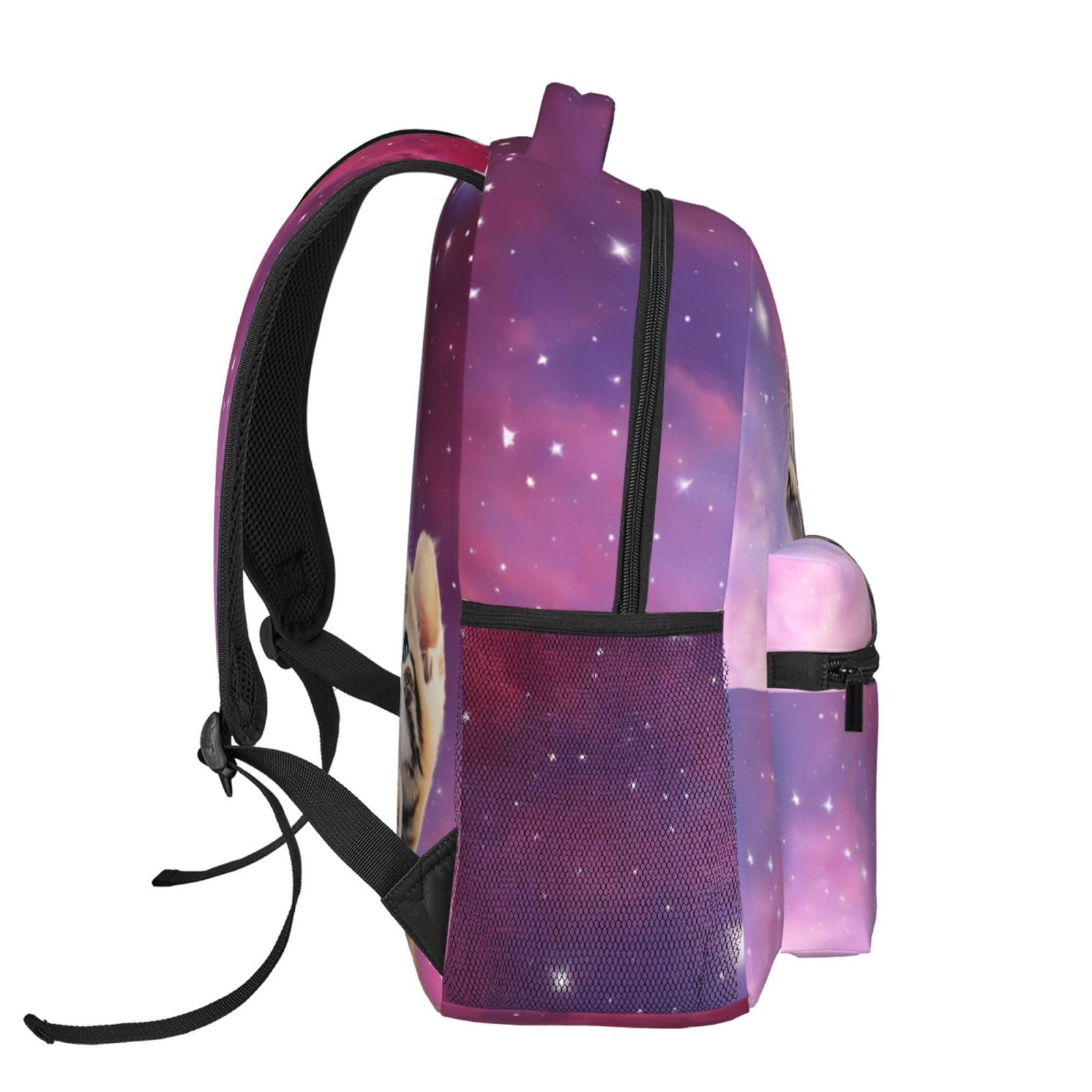 Dujiea 17 Inch Cute 3D Cat Galaxy Kitty Laptop Backpack - Waterproof School Bookbag for Women & Teens, Travel Shoulder Bag with Chest Strap - Perfect for College, Work, Commuting & Daily Use
