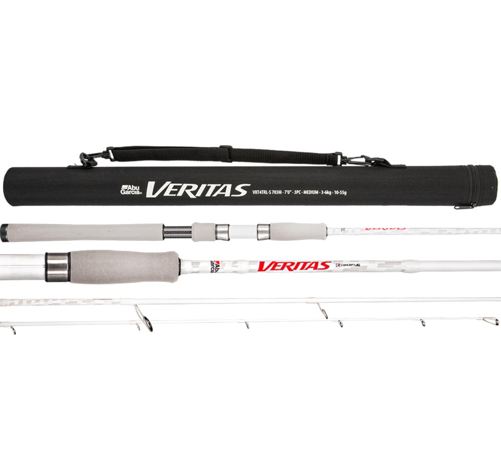 Abu Garcia Veritas V4 Travel Spin Fishing Rod - Lightweight Telescopic Rod for Bass, Trout & Saltwater Fishing | Perfect for Travel, Kayak & Backpacking Adventures