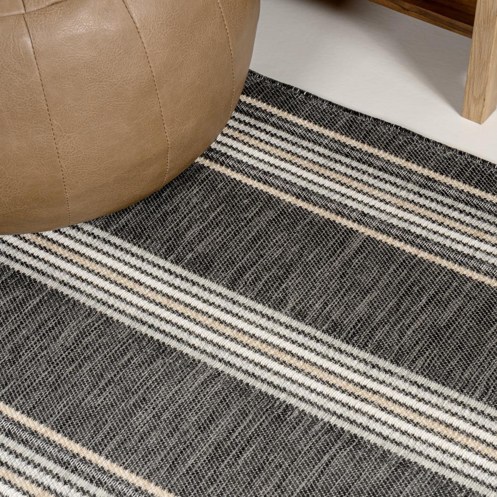 Argo Classic Nautical Mitre Stripe Reversible Indoor/Outdoor Area Rug - Machine Washable, Non-Slip Backing - Perfect for Living Room, Bedroom, Patio & Deck Decor