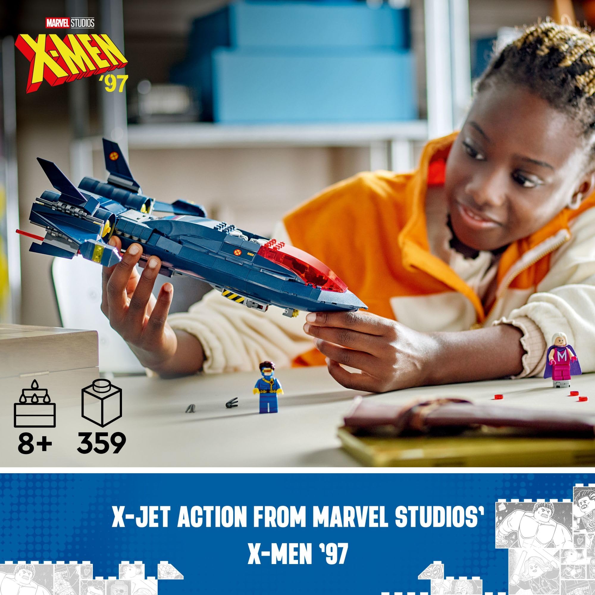 LEGO Marvel X-Men X-Jet 76281 Building Set | X-Men '97 Model Kit with 4 Minifigures | STEM Toy for Kids Ages 8+ | Perfect Gift for Marvel Fans | Display & Play | Great for Birthday, Christmas & Superhero-Themed Parties