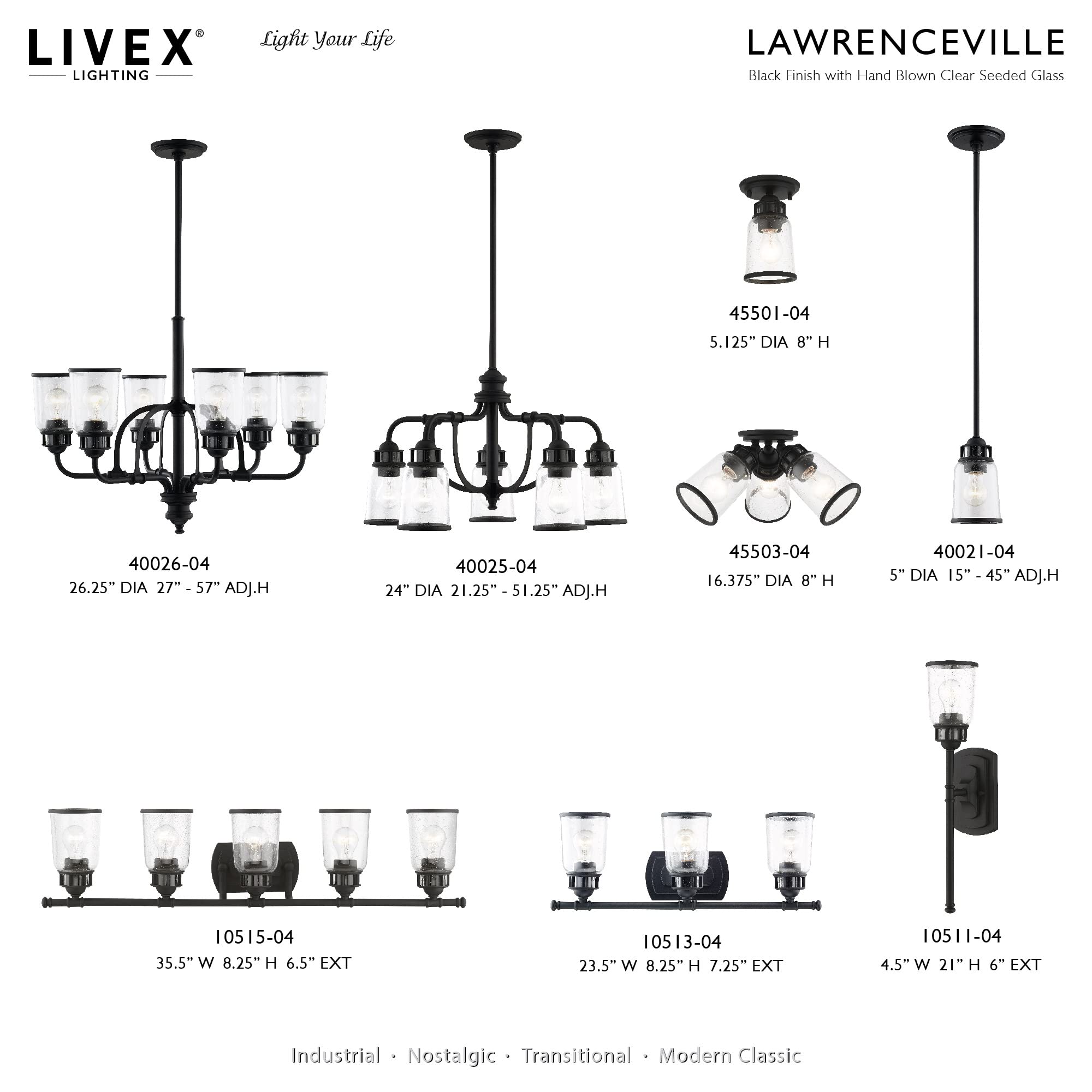 Livex Lighting 10513-04 3-Light Black Bathroom Vanity Light Fixture - Perfect for Modern Bathroom Decor and Makeup Area Lighting