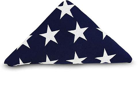 Premium 5x9.5 Foot American Memorial Flag - Heavy Duty Cotton US Burial Flag for Veterans with Embroidered Stars & Sewn Stripes - Brass Grommets & 4 Rows Lock Stitching - Perfect for Military Funerals, Memorial Services & Patriotic Displays