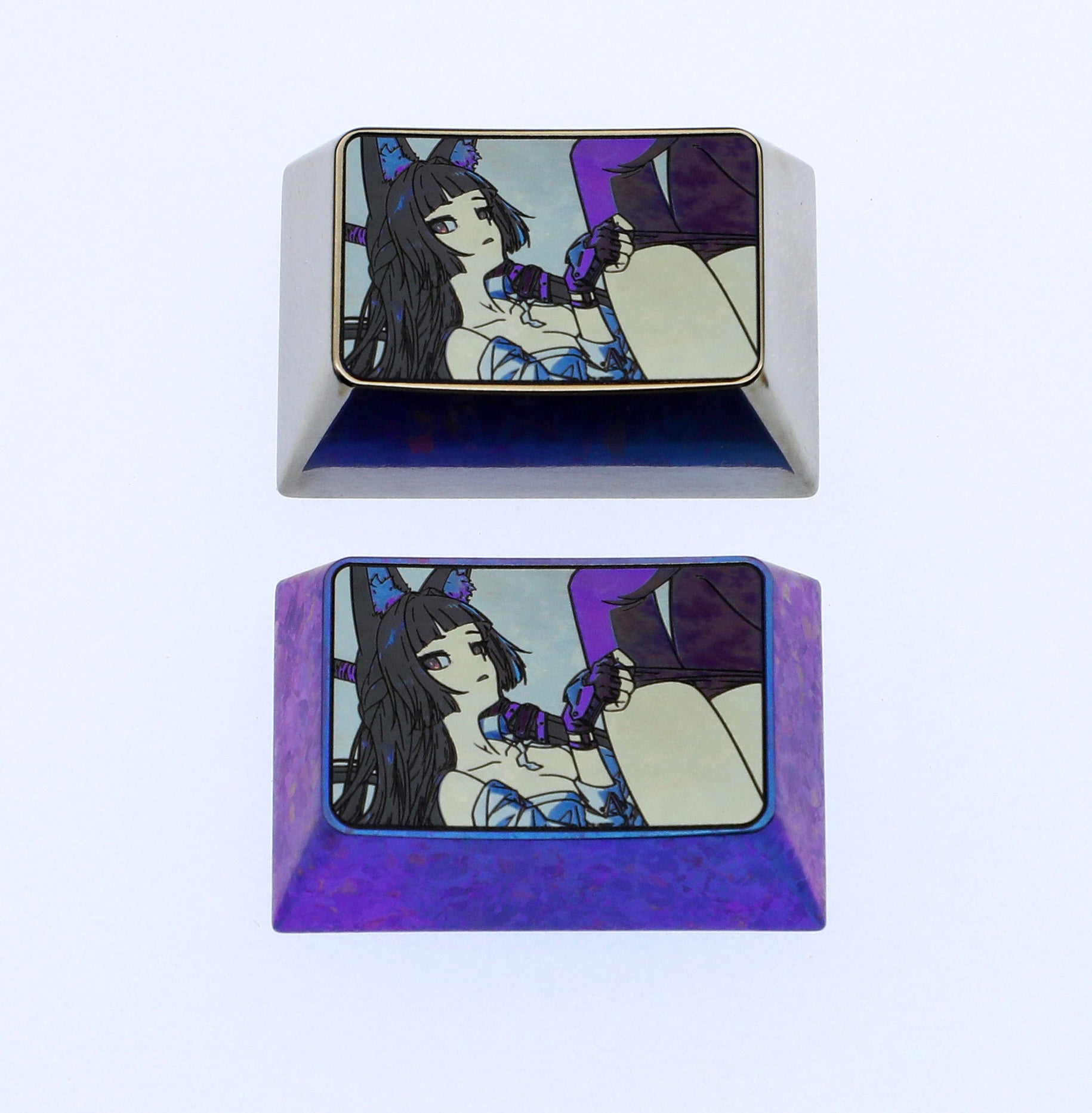 Hoshimi Miyabi 1.5U Titanium Alloy Custom Keycaps - Anime & Gaming Mechanical Keyboard Accessories for Gamers and Collectors - Perfect for Mechanical Keyboards, Custom Builds, and Gift Giving