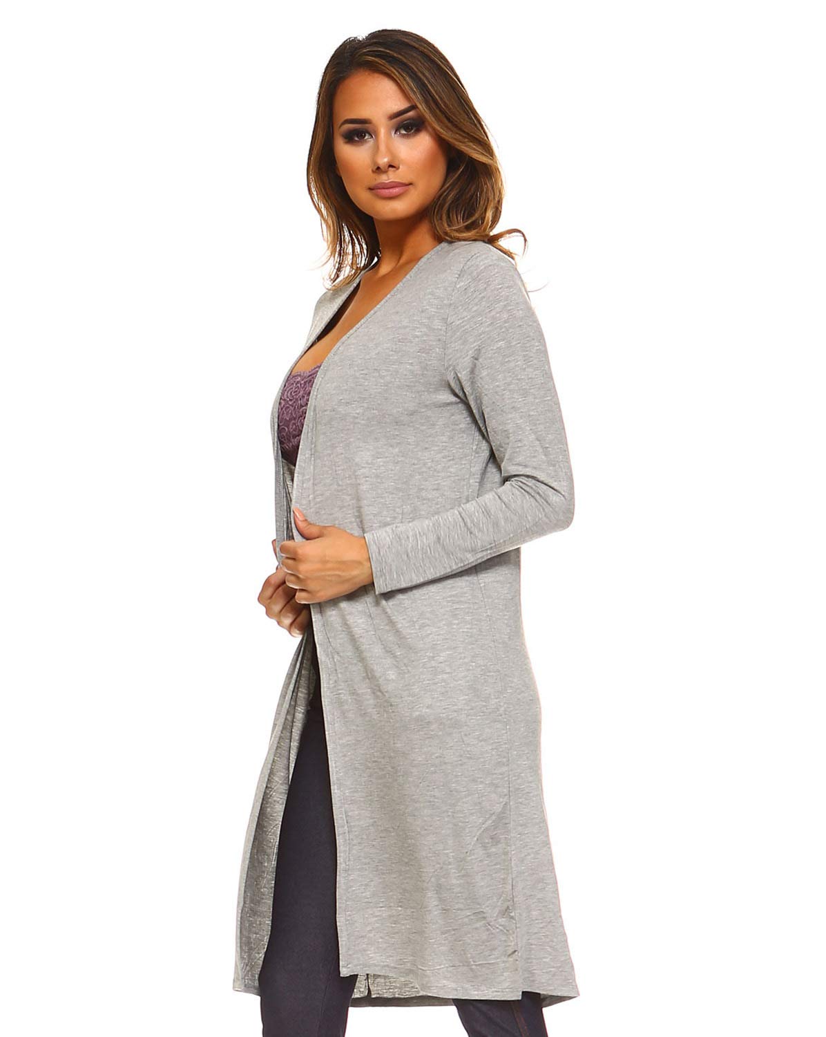 Lightweight Women's Open Front Drape Cardigan with Pockets - Casual Loose Knit Sweater for Lounge, Office & Fall Layering