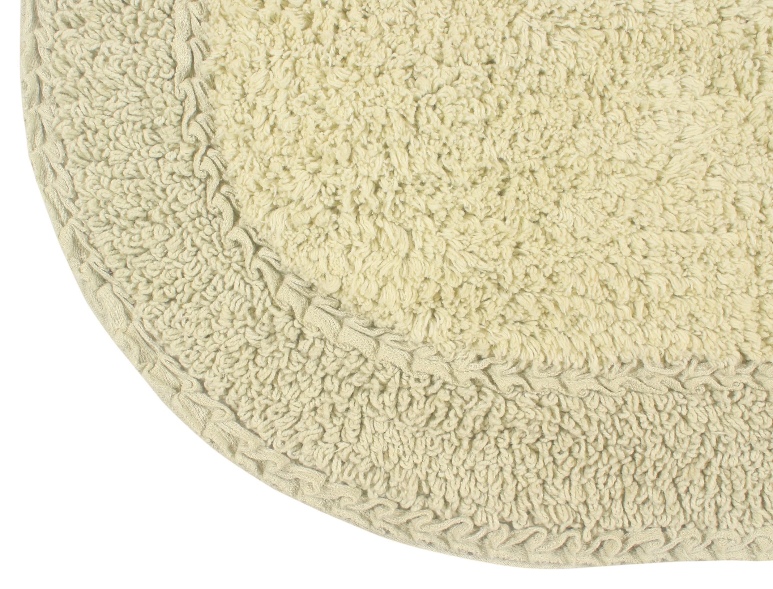Premium 100% Cotton Double Ruffle Bathroom Rug Set - Ultra Soft & Absorbent Non-Slip Bath Mat, Washable Kitchen Floor Mat (17