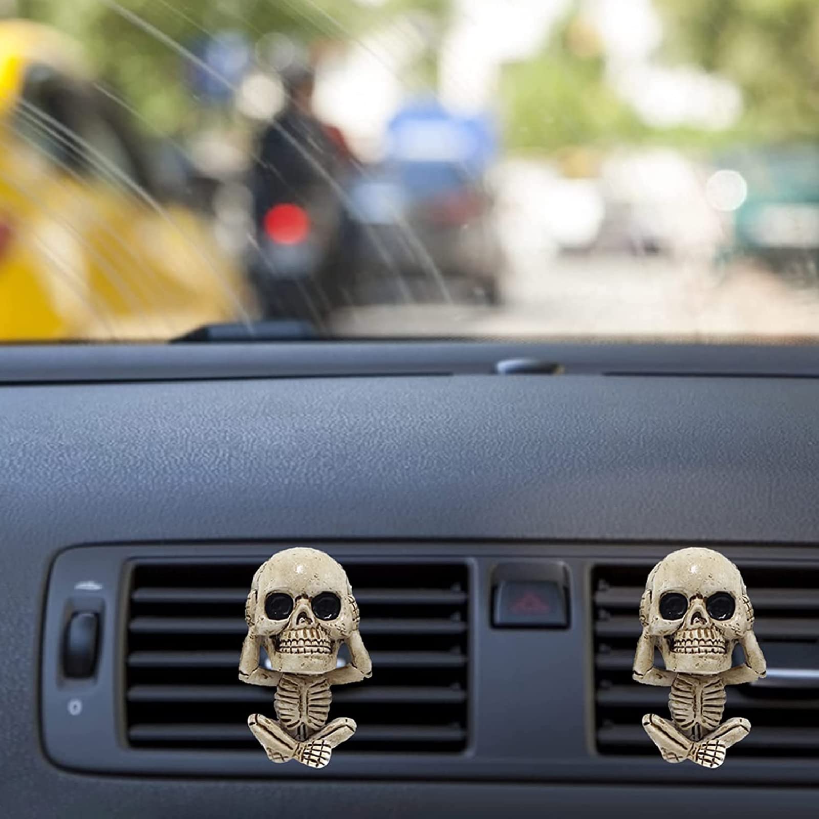 Skull Car Air Freshener Vent Clip - 3 Pack for Car Lovers - Halloween & Xmas Gift