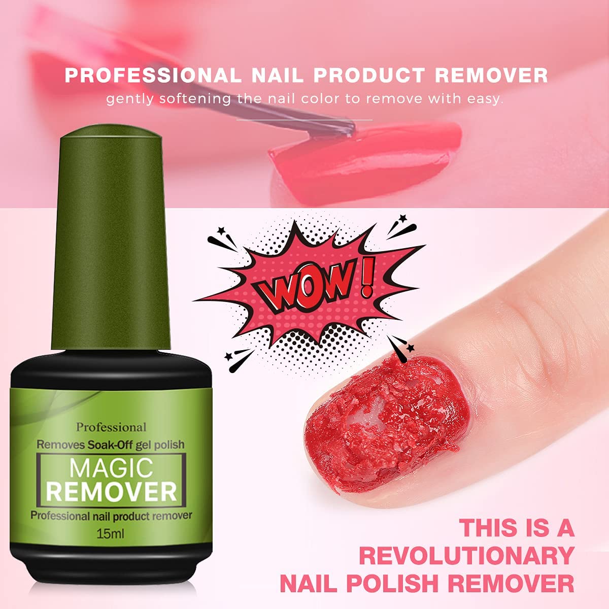 NAILWIND Professional Gel Nail Polish Remover - Fast-Acting Soak-Off Solution Peels Gel Polish in 2-5 Minutes, No Foil or Wrapping Needed | Perfect for Salon & At-Home Manicures