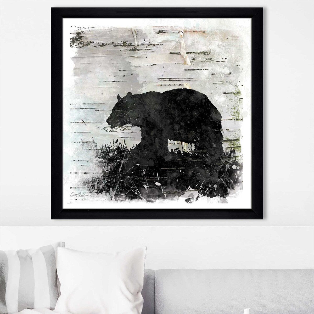 Birchbark Bear Art Print by Carol Robinson - Premium Acrylic Wall Decor for Home, Office & Cabin - Nature-Inspired Wildlife Painting for Living Room, Bedroom & Lodge