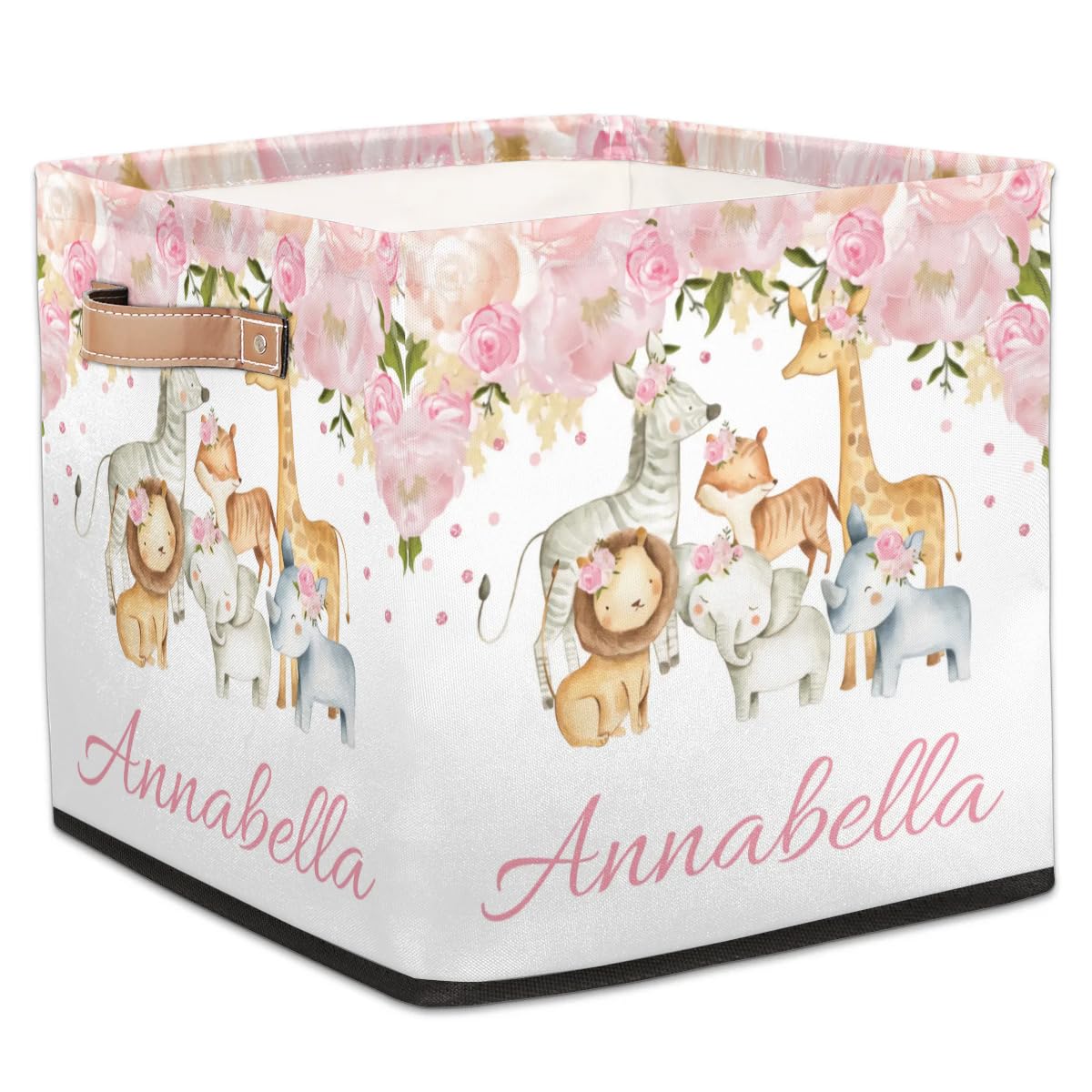 Personalized Baby Gift Storage Basket - Custom Nursery Toy Box for Toddlers, Organize Baby Clothes, Books & Toys - Perfect for Safari Animal Themed Nursery Decor & Baby Shower Gifts