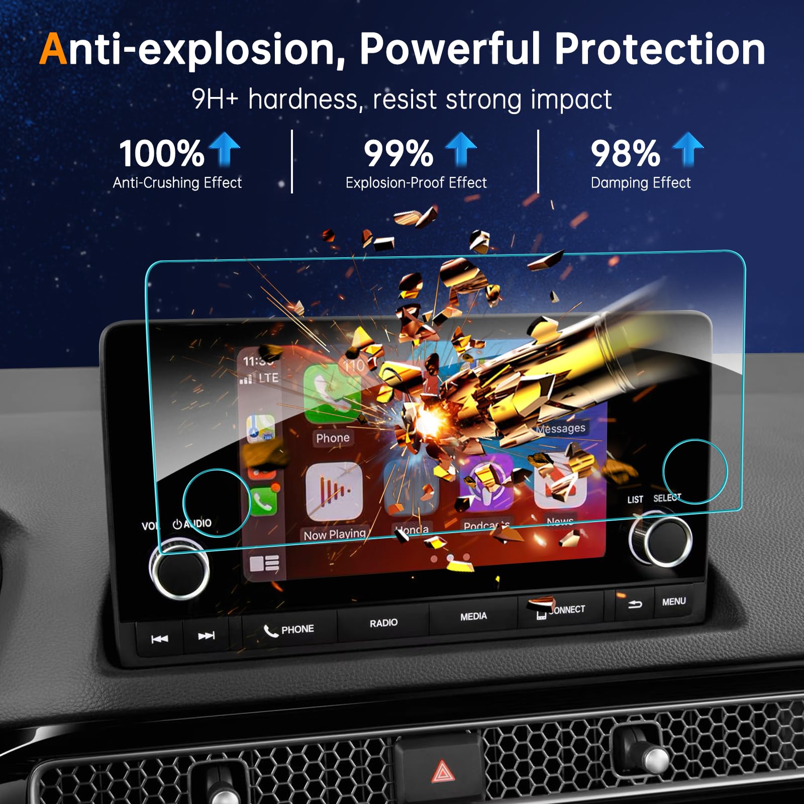 2023-2025 Honda Accord Screen Protector - Tempered Glass, 7-inch Touchscreen, Anti-Fingerprint - Compatible with 2023-2025 Accord EX, LX, SE Models - Perfect for Daily Driving & Navigation Protection