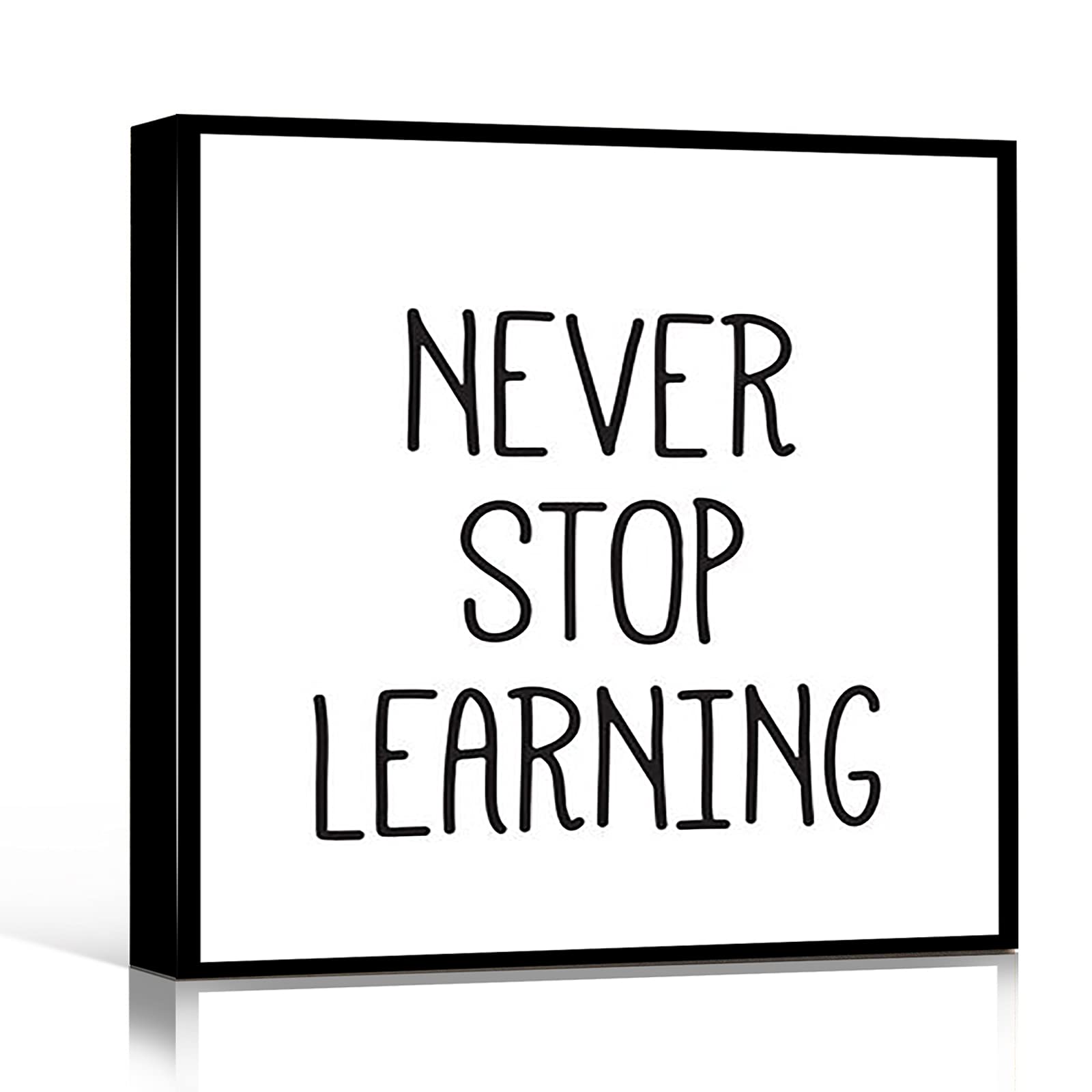 Never Stop Learning Framed Canvas Wall Art - 8