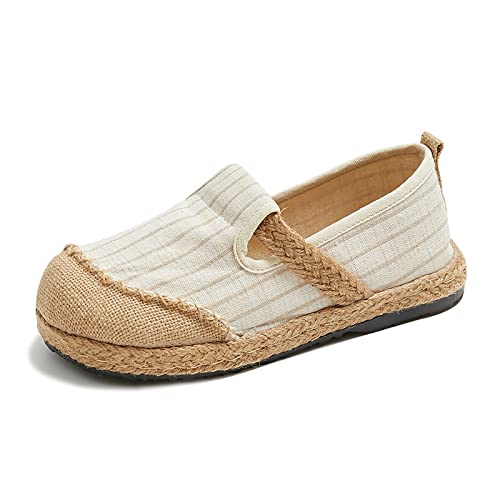 Noapasa Women's Fashion Sneakers - Breathable Striped Canvas Casual Walking Shoes with Round Toe | Perfect for Daily Wear, Work, and Light Exercise