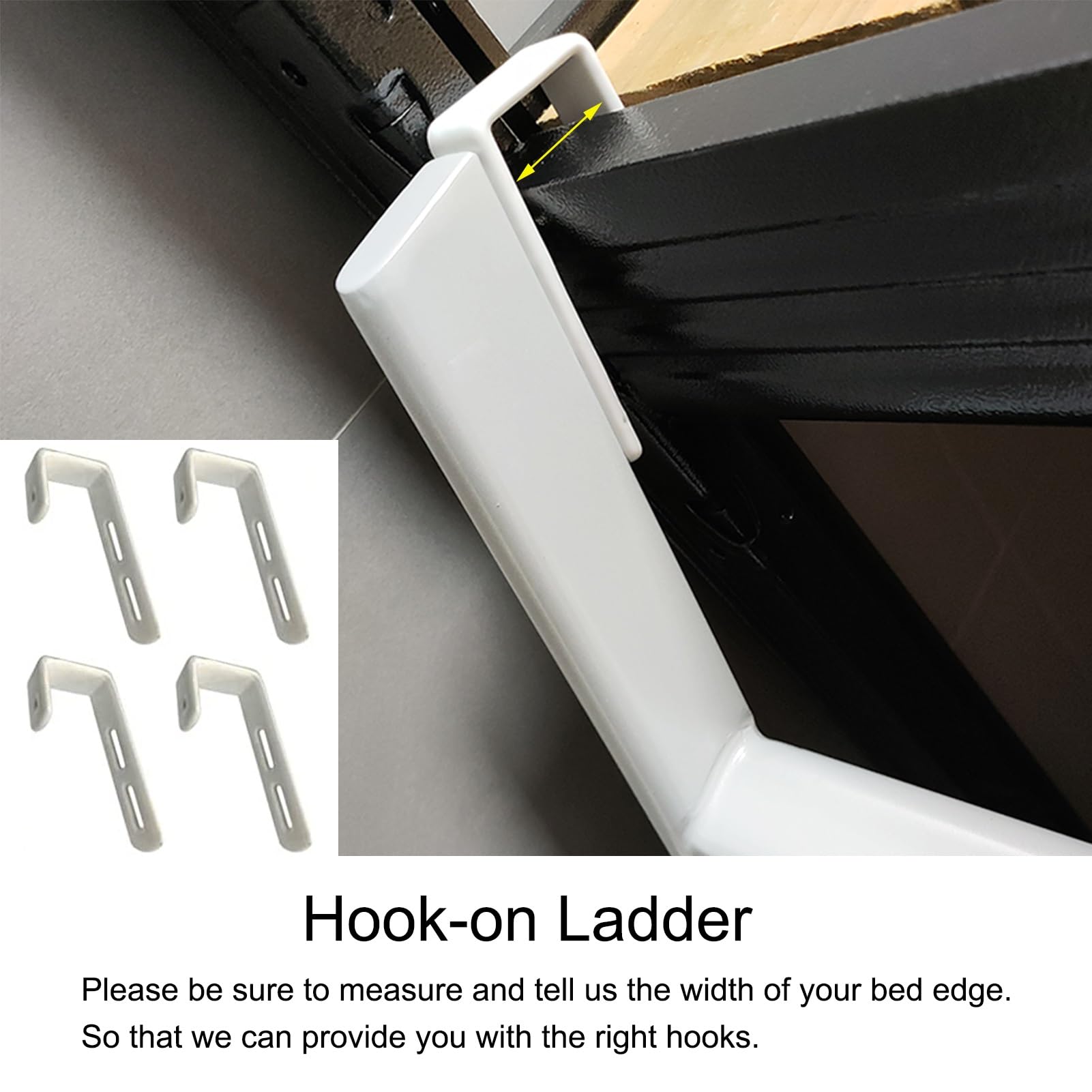 White Bunk Bed Ladder for Dorm Room & Loft - Heavy Duty 440 Lbs Capacity Space Saving Replacement Ladder with Hook Retainer - 45 Inch Twin Bunk Bed Ladder for Kids & Adults - Perfect for Small Spaces & College Dorm Organization