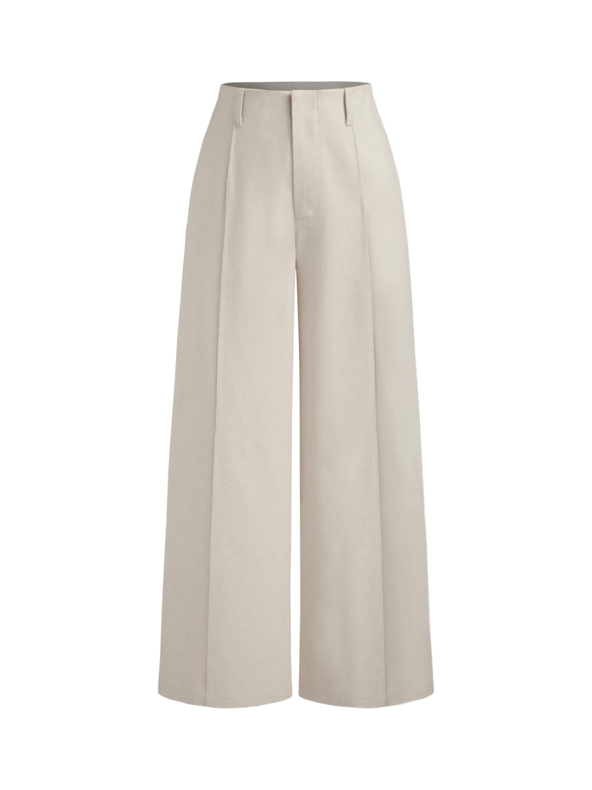 CIDER Linen-Blend High Rise Solid Pocket Wide Leg Pants for Women | Comfortable Summer Trousers | Perfect for Office, Travel & Casual Wear