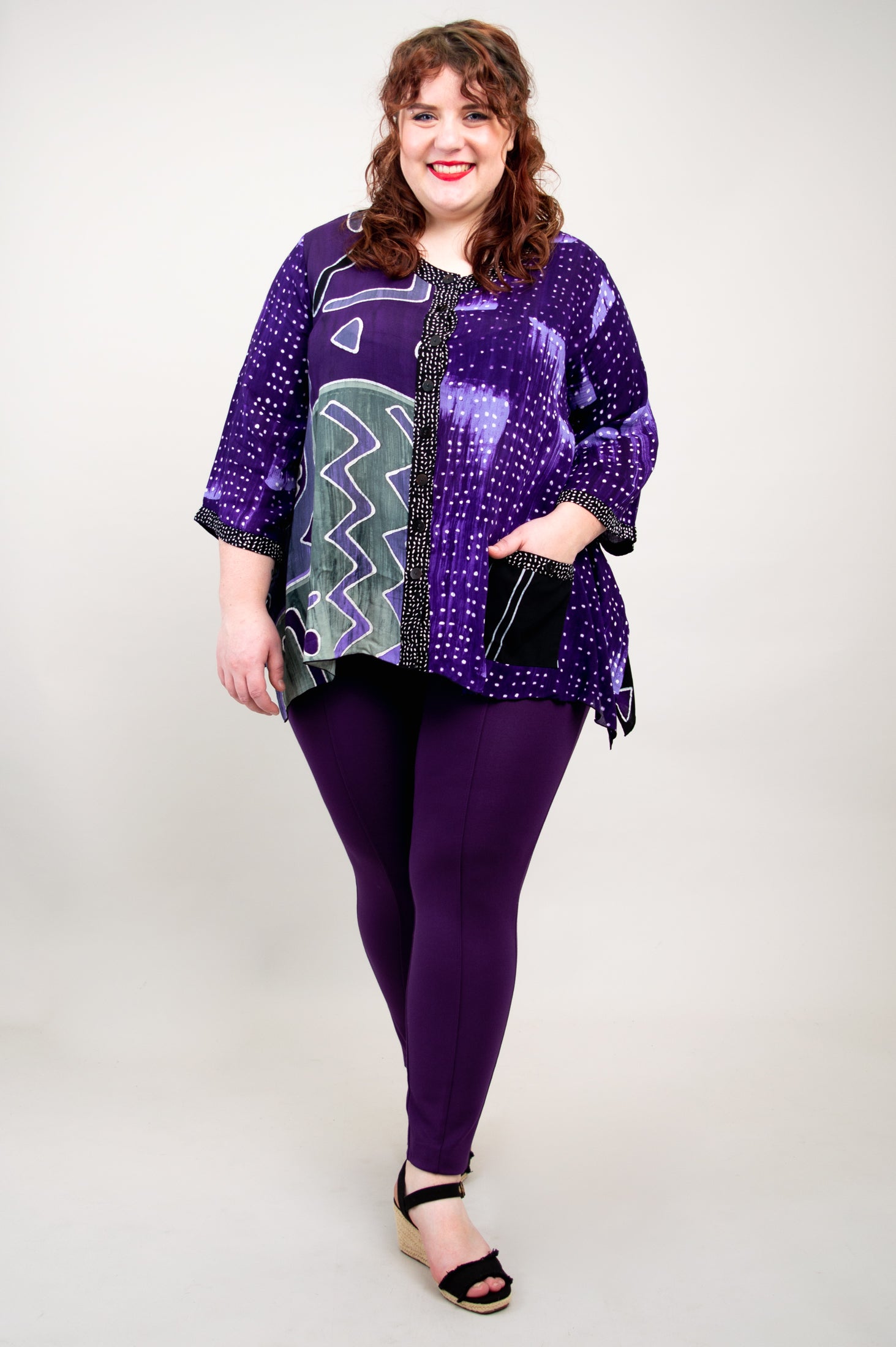 Carmel Top Women's Blouse - Stylish Bocana Mosaic Print Casual Shirt for Everyday Wear | Perfect for Office, Date Night & Weekend Outings