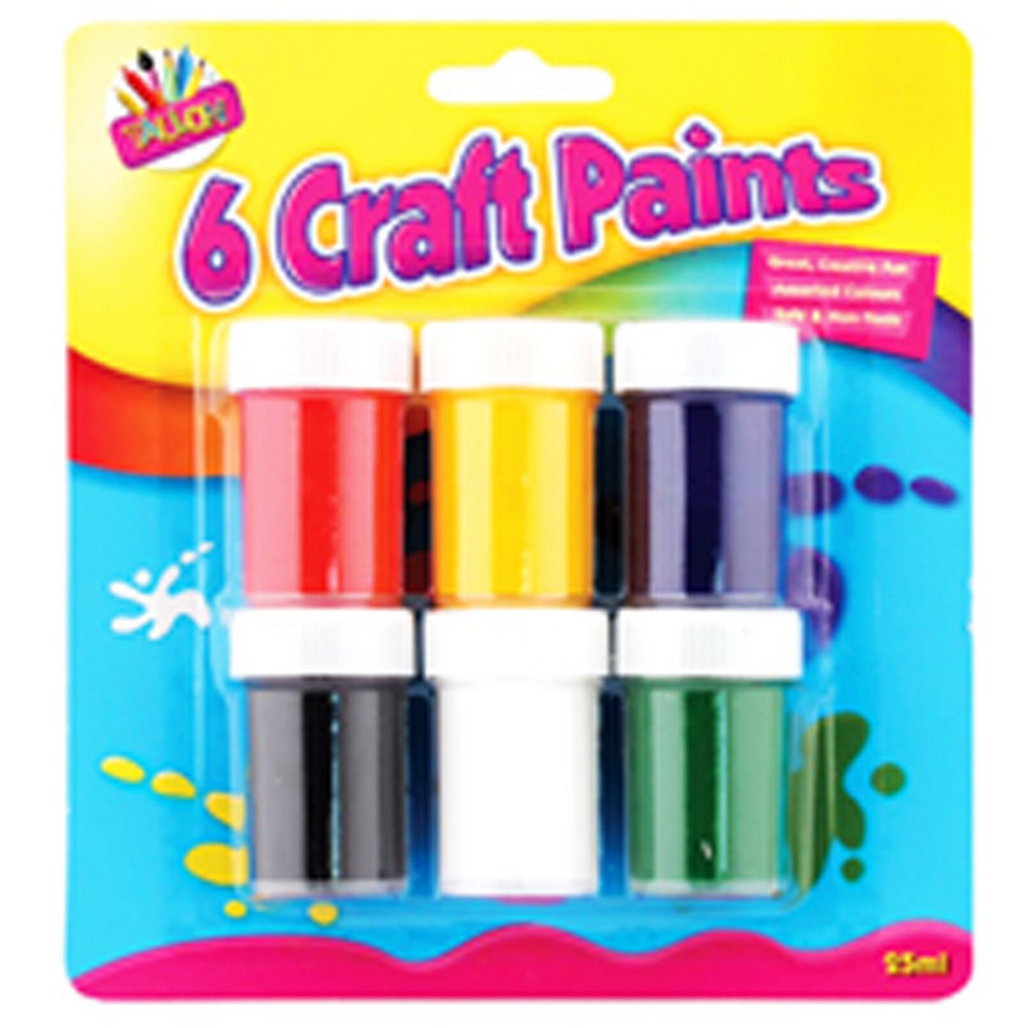 ArtBox 6 Color Acrylic Paint Set for DIY Crafts - Perfect for Canvas Painting, Wood Decor, and Kids Art Projects