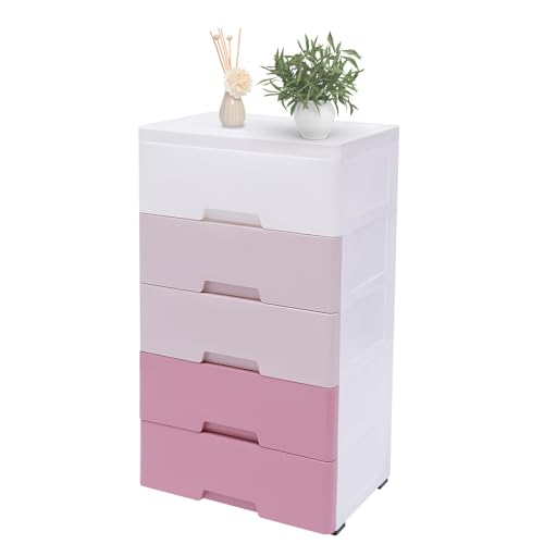 5 Tiers, 5 Drawers, Gradient Pink
