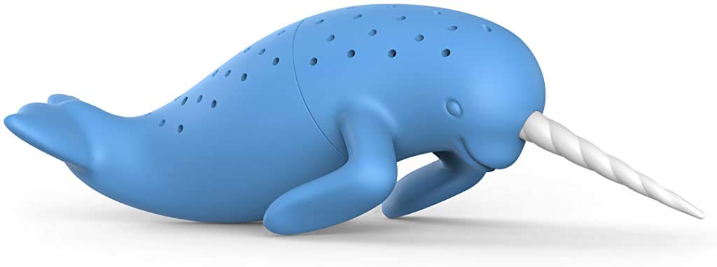 Genuine Fred SPIKED TEA Narwhal Reusable Silicone Tea Infuser in Blue - Fun & Clever Gift for Tea Lovers - Perfect for Loose Leaf Tea Brewing at Home, Office or Travel