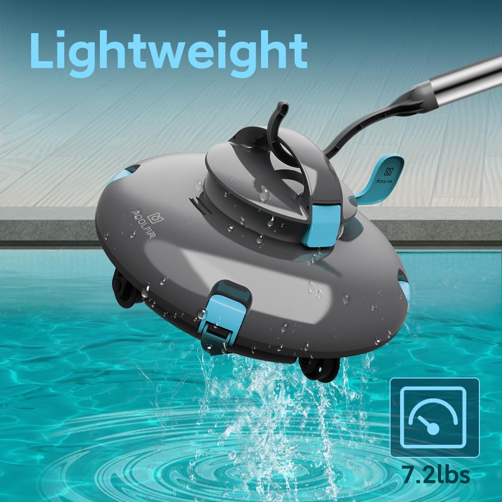 Cordless Robotic Pool Cleaner for Above Ground Pools - 140 Min Runtime, 52 Ft/Min Cleaning Speed, Dual-Motor, IPX8 Waterproof, Self-Parking - Ideal for Flat Swimming Pools (GreenBlack) - Perfect for Inground & Above Ground Pool Maintenance, Weekly Cleaning & Debris Removal