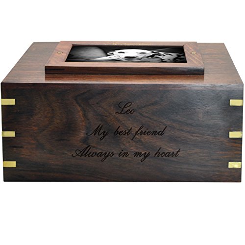 Custom Engraved Wooden Memorial Photo Frame & Pet Urn Box - Personalized Keepsake for Loved Ones & Pets - Perfect for Home Memorial Displays & Pet Ashes Storage