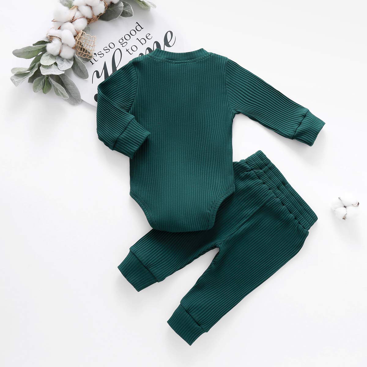 **Adorable Newborn Baby Girl & Boy Fall Clothes Set – 3-24 Months Long Sleeve Knitted Cotton Romper & Pants – Cozy Winter Outfits for Infants – Perfect for Playdates, Family Photos & Holiday Gatherings**