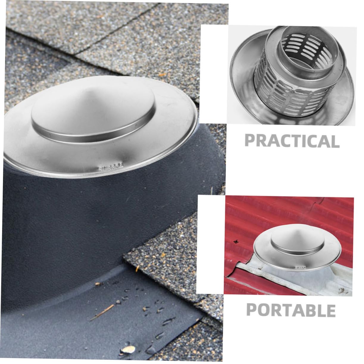 GRIRIW 2-Pack Chimney Funnel Cover Replacement - Weatherproof Roof Chimney Cap for Rain & Snow Protection - Durable Vent Cover for Home, RV & Outdoor Use - Perfect for Winter Storm Prep & Year-Round Ventilation