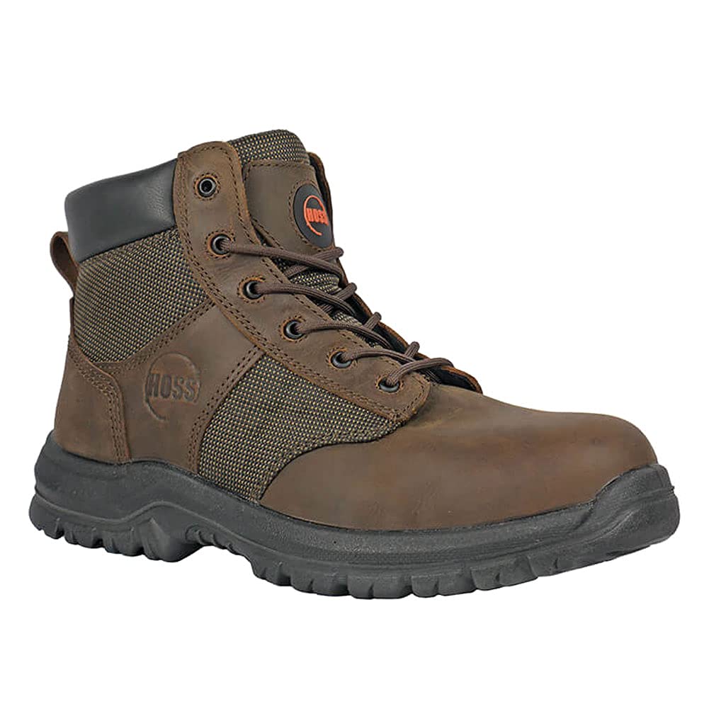 BOOT Company Men's Hoss Carter Brown Sid Mesh Work Boots Size 10 Wide 2E (60542-10-2E) - Durable Comfort for Construction, Landscaping & Outdoor Work