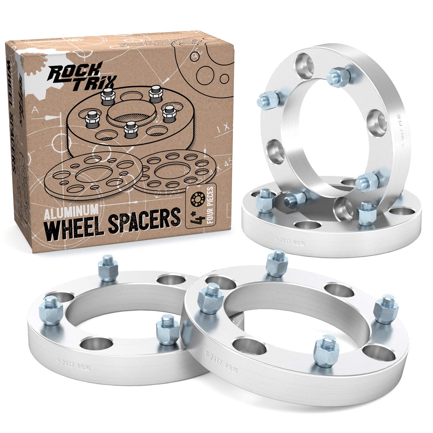 RockTrix 1 Inch ATV Wheel Spacers - 4x137 Bolt Pattern, 110mm Bore, 10x1.25 Studs with Cone Seat Nuts - Compatible with Kawasaki, Can-Am, Bombardier UTVs (Check Listing for Year Models) - Silver V3 25mm (4-Piece Set) - Enhance Off-Road Performance & Stability for Trail Riding & Mudding