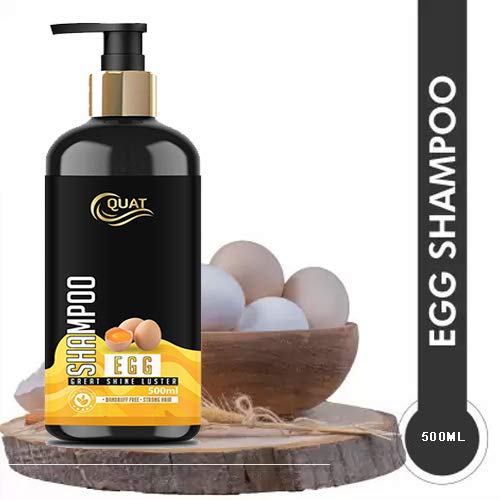 Quat 100% Pure Anti-Hair Fall Egg Protein Shampoo for Hair Growth - 500ml | Strengthens & Repairs Damaged Hair for Men & Women - Perfect for Daily Use & Hair Care Routine