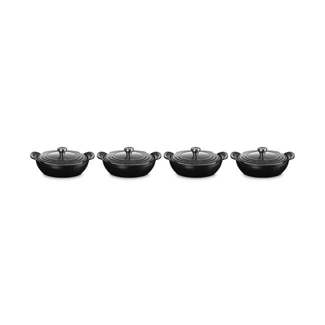 Le Creuset Gourmand Collection Braiser with Lid - Licorice Black - 4-Piece Set | Perfect for Slow Cooking, Roasting & Serving Dishes