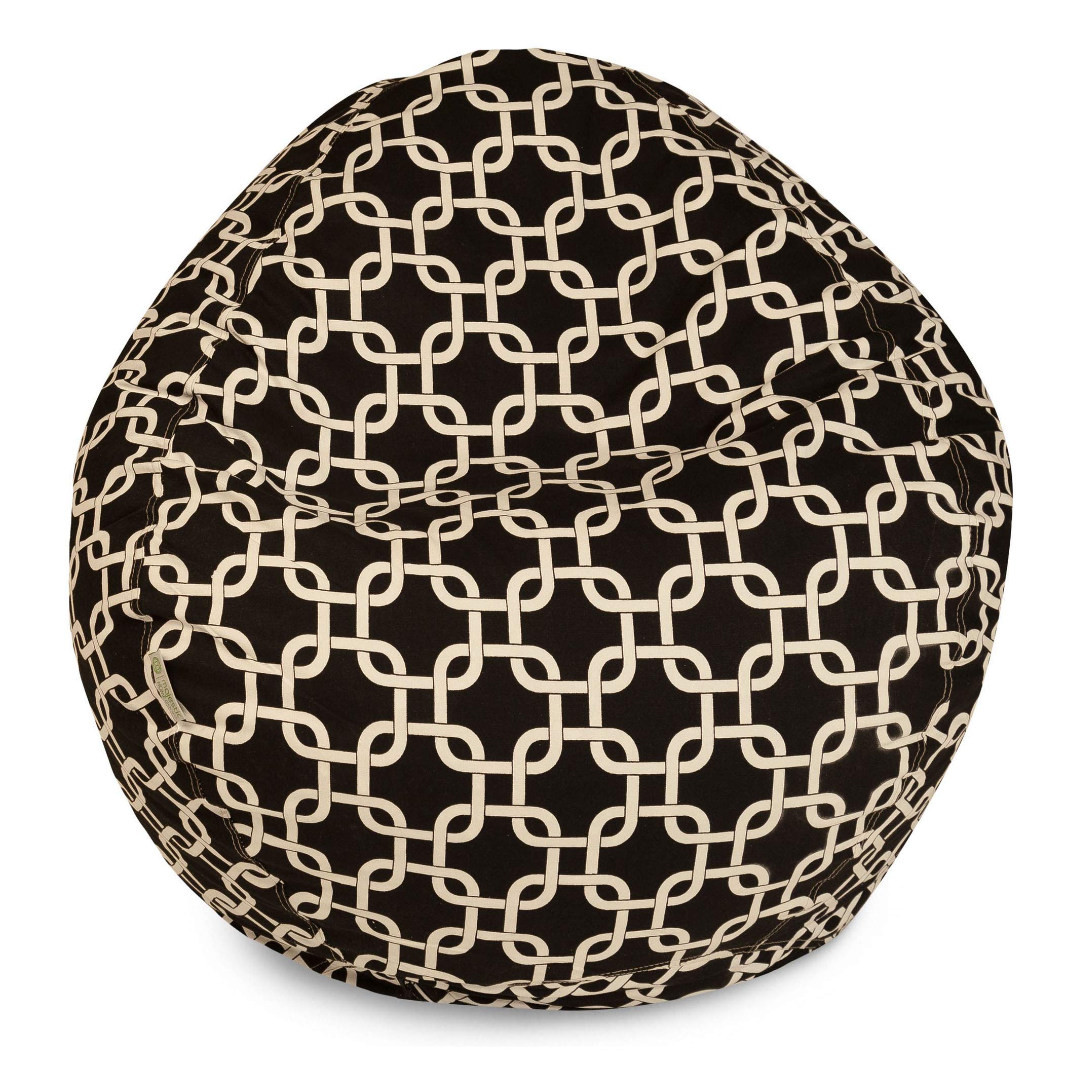 Majestic Large Classic Bean Bag Chair - Ultra Soft & Comfortable Black Bean Bag for Adults & Teens - Perfect for Living Room, Bedroom, Dorm & Game Room Relaxation
