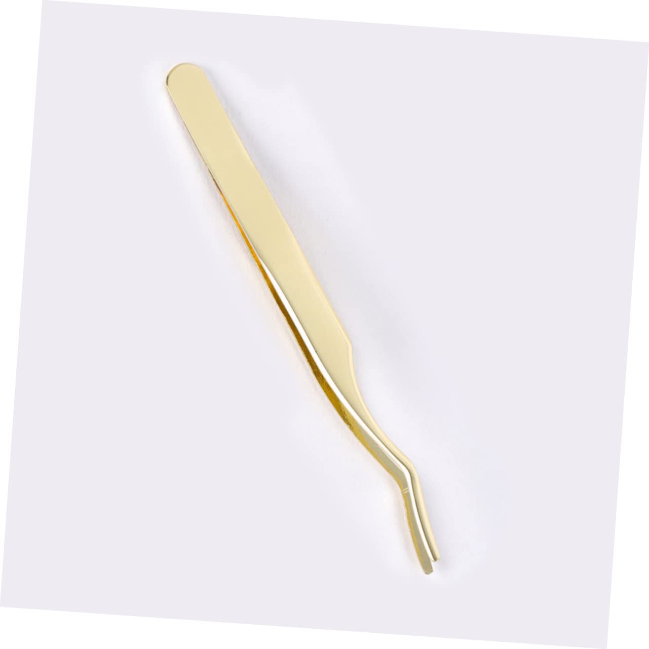 2pcs Professional Metal Eyelash Tweezers - Eyelash Extension Clip & Applicator Tool for False & Volume Lashes (Golden) - Perfect for Salon, Home Use & DIY Lash Extensions