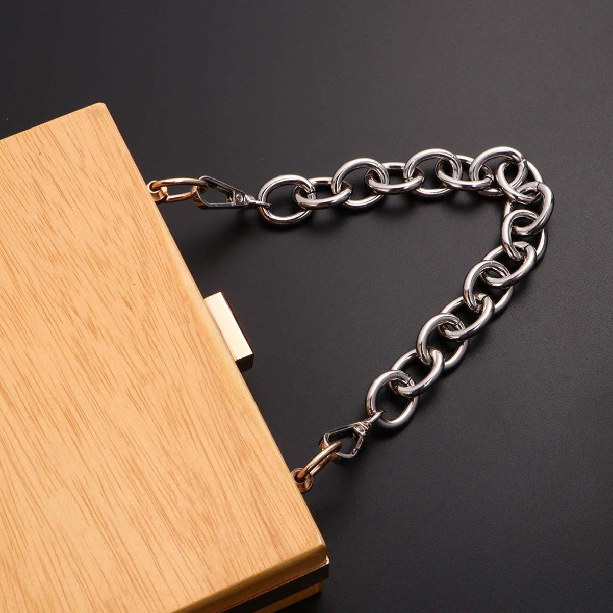 4 Pcs DIY Tote Bag Straps - Flat Iron Chain Strap for Handbags, Messenger Bags & Purses - Adjustable Replacement Straps for Women's Bags (Perfect for Shopping, Travel & Everyday Use)