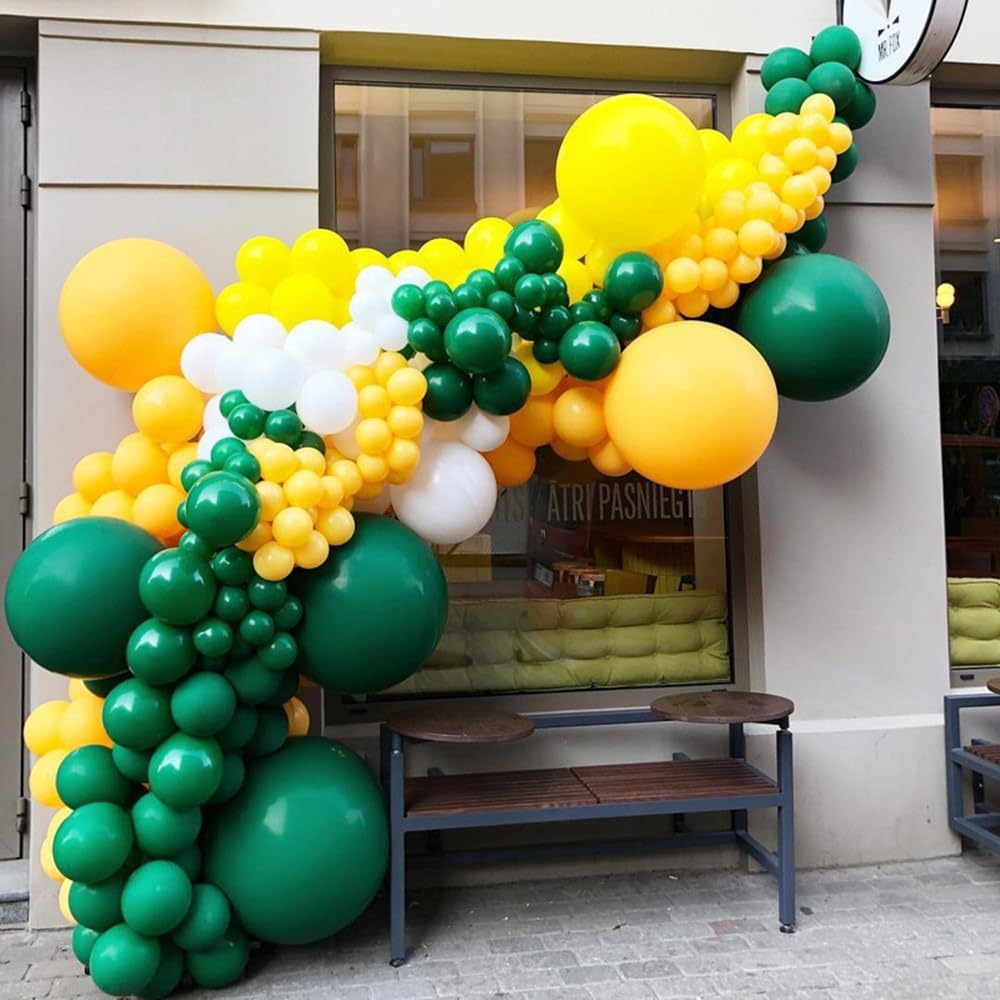 Retro Green & Yellow Balloon Garland Arch Kit - 18