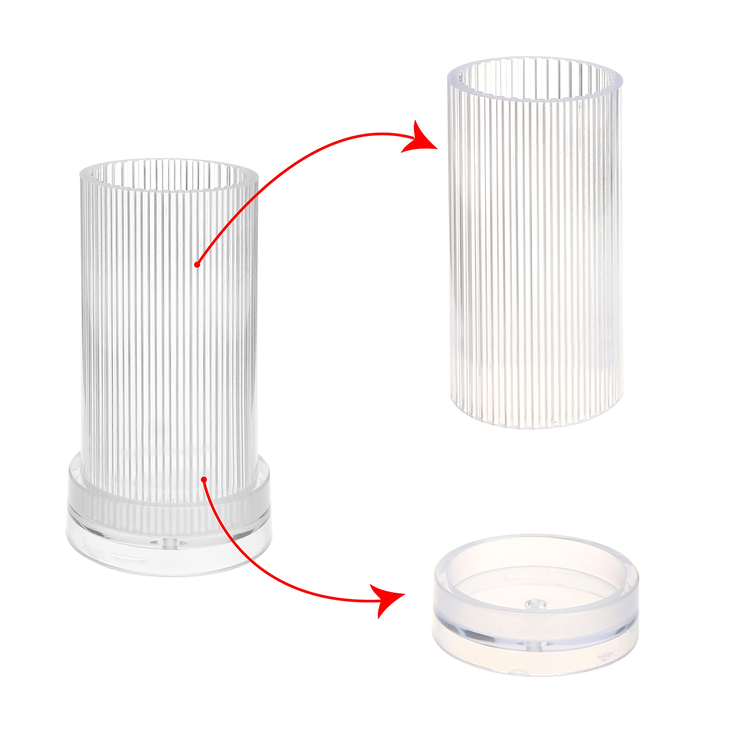 3PCS Stripe Pillar Candle Molds Set for DIY Candle Making - Includes 60ft Wick, 50 Wick Stickers, 3 Wick Holders & Iron Wire - Perfect for Home Decor, Wedding Centerpieces & Holiday Crafts