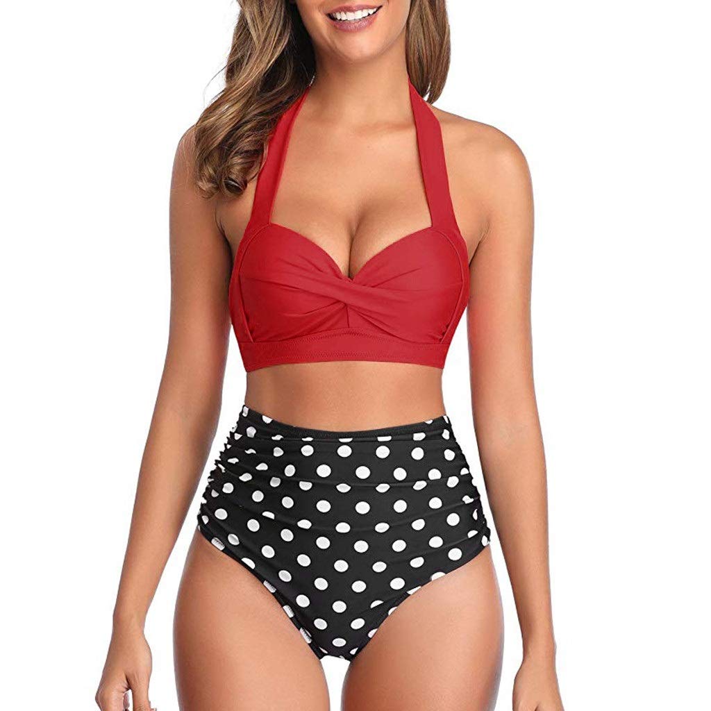 Sexy Floral Print Push Up Bikini Set for Women - Plus Size X-Large Swimwear | High Waisted Bathing Suit for Beach, Pool Party & Summer Vacation