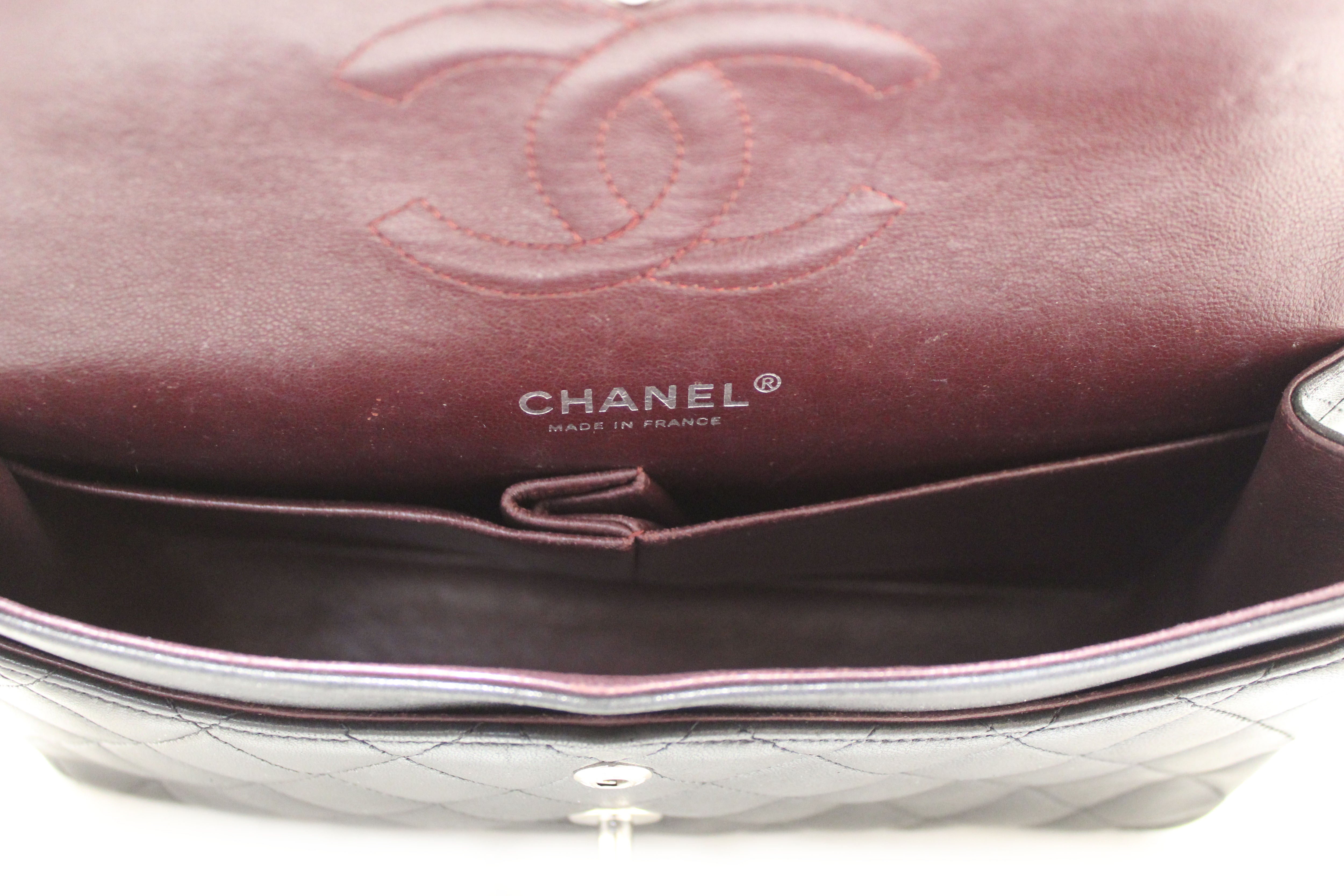 Authentic Chanel Black Lambskin Leather Medium Classic Flap Bag with Chain Strap - Luxury Designer Handbag for Women, Perfect for Parties, Date Nights & Special Occasions