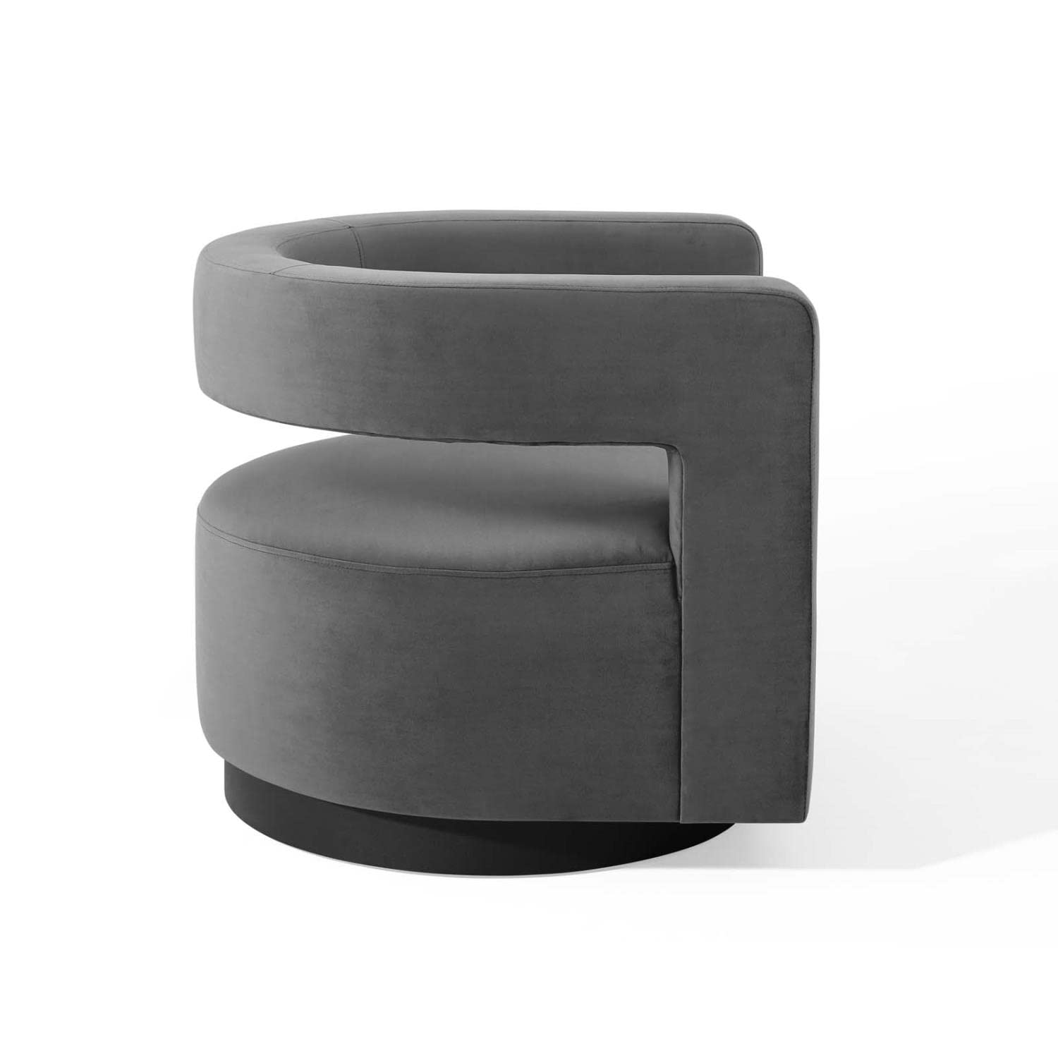 Modway Spin Modern Accent Armchair - Soft Gray Upholstered Lounge Chair for Living Room, Bedroom, or Office - Comfortable Swivel Chair with Padded Seat and Backrest