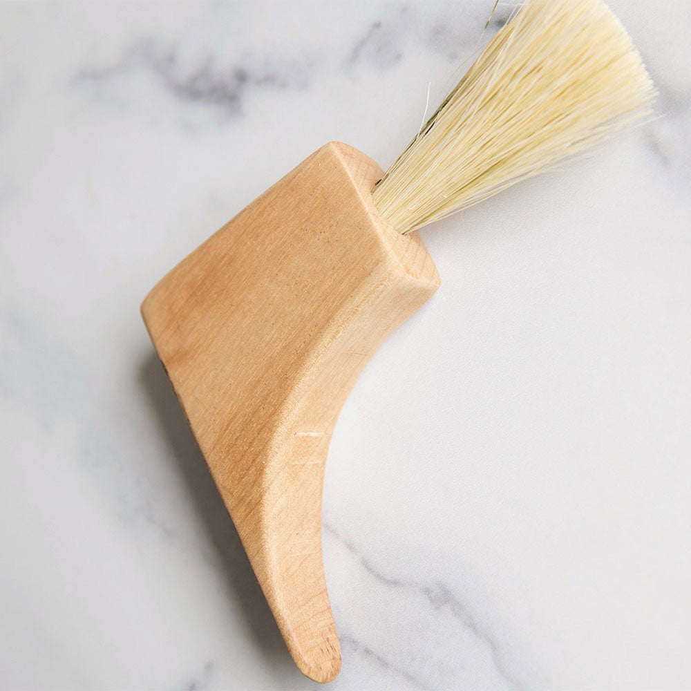 MT1002 Small Wooden Counter Brush - Natural Wood Handle, Soft Bristles for Gentle Cleaning - Perfect for Kitchen Counters, Tables, and Delicate Surfaces