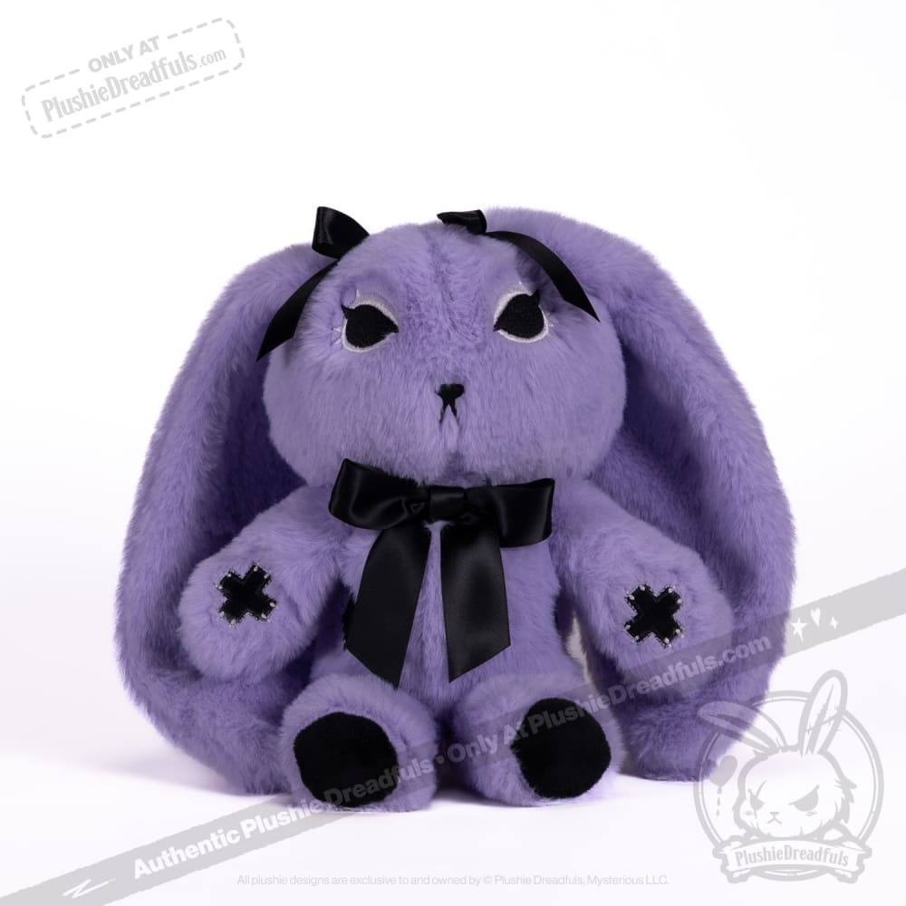 Goth Rabbit Plush Stuffed Animal - Soft Dark Aesthetic Plushie Dreadfuls for Gothic Decor, Bedroom Cuddling & Alternative Gift Ideas