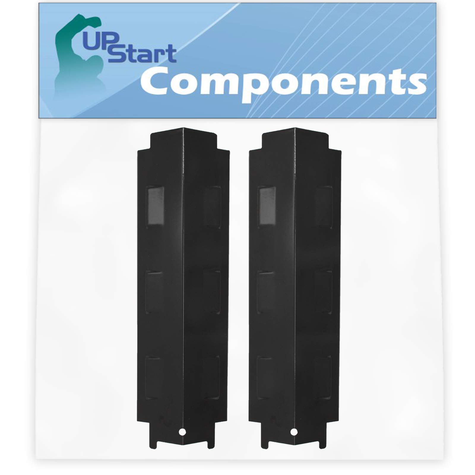 2-Pack BBQ Grill Heat Shield Plate Replacement for Thermos 463322012 - Compatible with Barbeque Porcelain Steel Flame Tamer, Guard, Deflector, Flavorizer Bar - 14 5/8